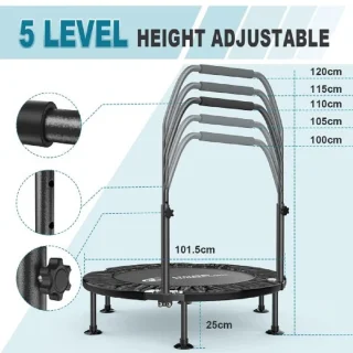 Fitness Trampoline Mini Met Handsteun Opvouwbaar Voor Volwassenen
