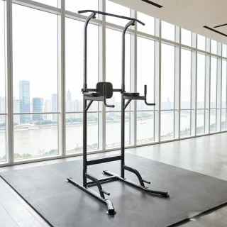 Glitzerlife Power Tower Dipstation Optrekstang Zwart