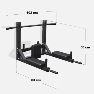 Gorilla Sports Ab Dip Pro Krachtstation Wandmontage Zwart