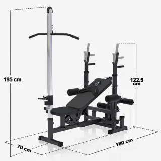 Gorilla Sports Fitnessbank Lat Pulley Zwart