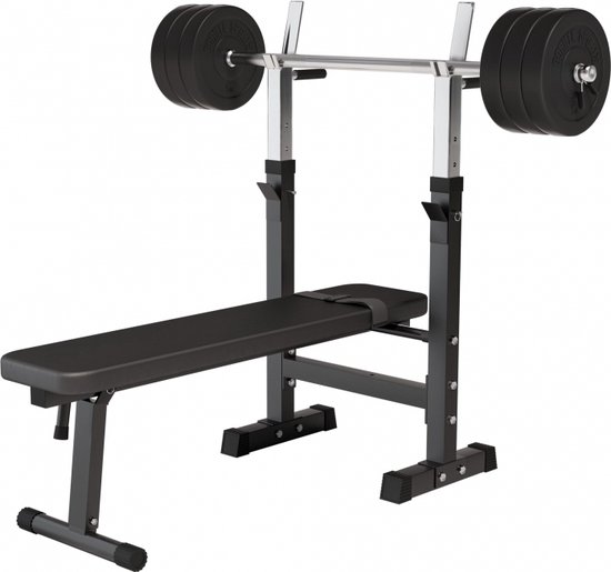 Gorilla Sports Halterbank met 38 kg Halterset Zwart