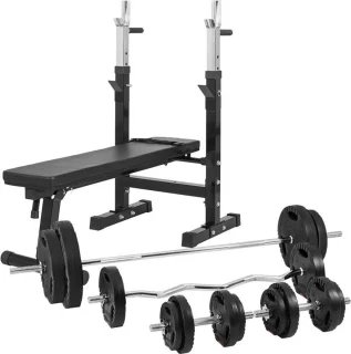 Gorilla Sports Halterbank Met Halterset 100 kg Zwart
