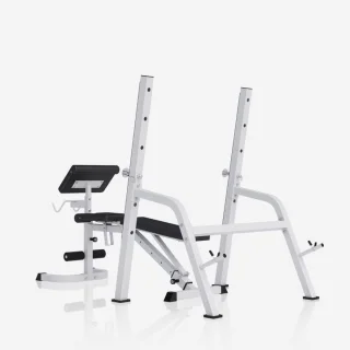 Gorilla Sports Halterbank met Squat Rack Wit