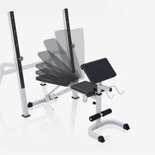 Gorilla Sports Halterbank met Squat Rack Wit