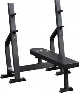 Gorilla Sports Halterbank Vlak + 100 kg Halterset kunststof