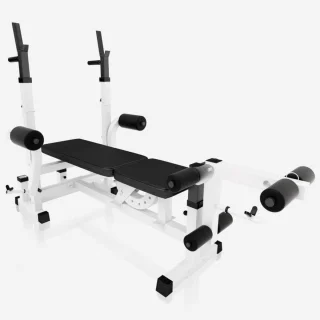 Gorilla Sports Halterbank Wit Met Halterset 108 kg Chroom