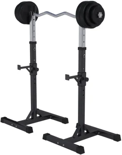 Gorilla Sports Halterset 35 kg met Haltersteunen Squat Rek Verstelbaar