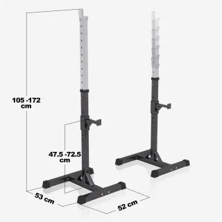 Gorilla Sports Halterset 35 kg met Haltersteunen Squat Rek Verstelbaar