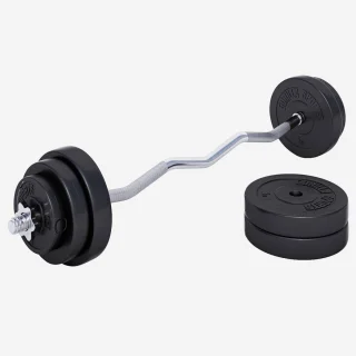 Gorilla Sports Halterset 35 kg met Haltersteunen Squat Rek Verstelbaar