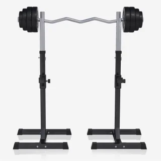 Gorilla Sports Halterset 35 kg met Haltersteunen Squat Rek Verstelbaar