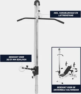Gorilla Sports Lat Pulley Attachment voor Halterbank 173 cm
