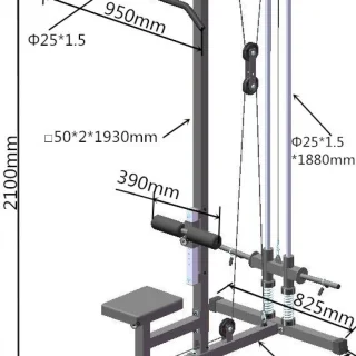 Gorilla Sports Lat Pulley Machine Verstelbaar Krachtstation Zwart