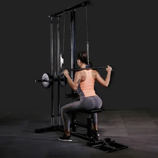 Gorilla Sports Lat Pulley Machine Verstelbaar Krachtstation Zwart