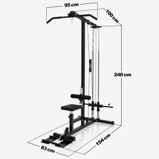 Gorilla Sports Lat Pulley Machine Verstelbaar Krachtstation Zwart