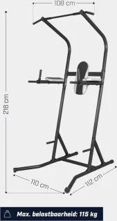 Gorilla Sports Power Tower Deluxe Pull Up Station 216 cm