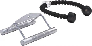 Gorilla Sports Roeigrepen Set Triceps Touw en Pararelle Roeigreep