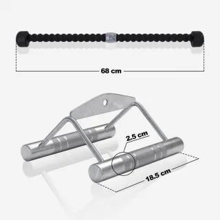 Gorilla Sports Roeigrepen Set Triceps Touw en Pararelle Roeigreep
