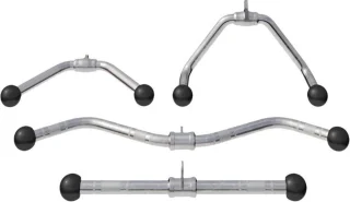 Gorilla Sports Trainingsgrepen Set van 4 Lattrekstang Chroom