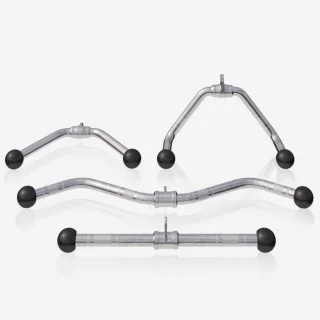 Gorilla Sports Trainingsgrepen Set van 4 Lattrekstang Chroom