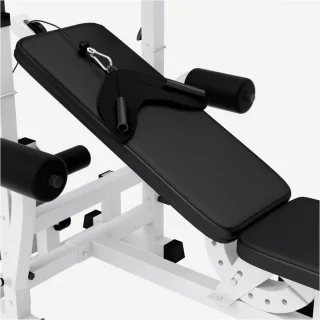 Gorilla Sports Universele Halterbank met Lat Pulley wit