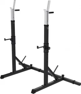 Gorilla Sports verstelbaar squat rack met dipsteunen en safety spotters