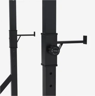 Gorilla Sports verstelbaar squat rack met dipsteunen en safety spotters