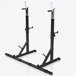 Gorilla Sports verstelbaar squat rack met dipsteunen en safety spotters