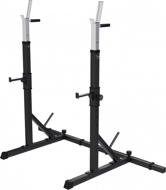 Gorilla Sports verstelbaar squat rack met dipsteunen en safety spotters review