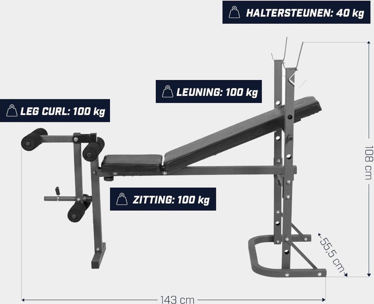 Wat vinden we goed aan de Gyronetics Halterbank Met Leg Curl Opklapbaar