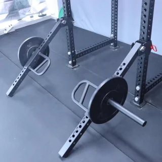 Hefboomarmen squat rack zwart