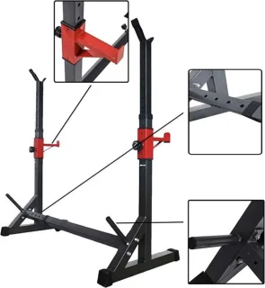 J&R Benchpress Verstelbaar Squat Rek Zwart