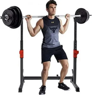J&R Benchpress Verstelbaar Squat Rek Zwart