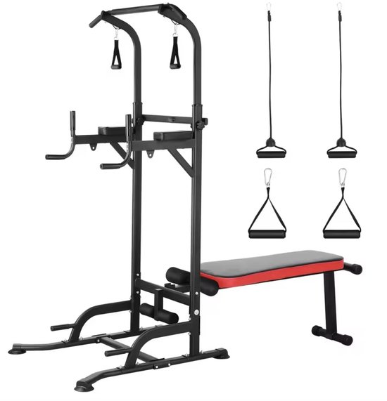 J&R Powertower Halterbank 2-in-1 Zwart