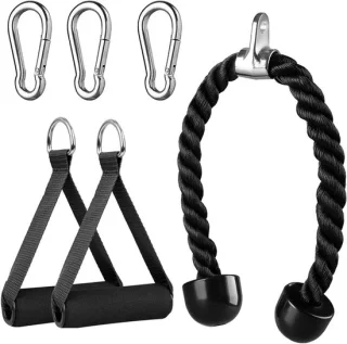 Kabel katrol machine triceps pull-down hulpstuk