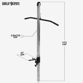 Kabeltrekker krachtstation 173 cm 30 mm chroom