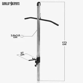 Kabeltrekker krachtstation 173 cm chroom