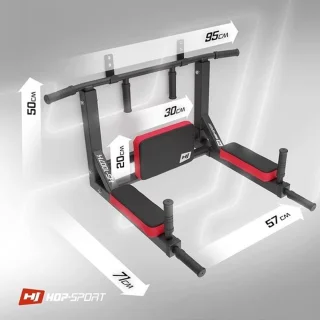 Klimrek en dipstation voor thuis - wandmontage krachttraining