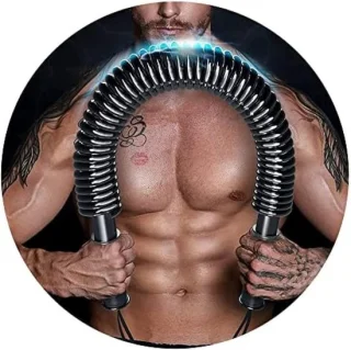 Krachtstang Arm - Trainingsapparaat Bovenlichaam - Krachttraining Thuis - Verdikte Buiswand - 70 kg - Zwart