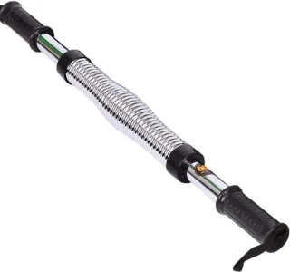 Krachtstang armtrainer - dubbele veer - 20-60 kg - zwart