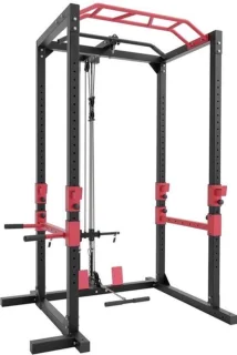 Krachtstation Basic - Rood staal - Fitness rack