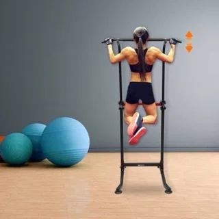 Krachtstation dip stand – verstelbaar – 13,75 kg gewicht – multifunctioneel – fitnessapparaat
