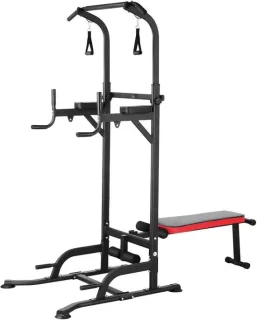 Krachtstation fitness - home gym - inklapbaar bankje - zwart