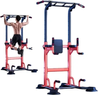 Krachtstation optrekstang - fitness toren - zwart