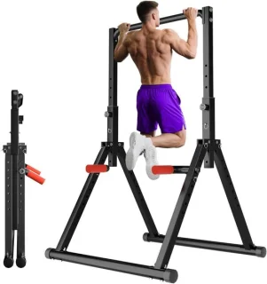 Krachtstation - pull-up en dip - zwart