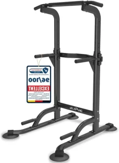 Krachtstation thuisfitness met optrekstang en dip station