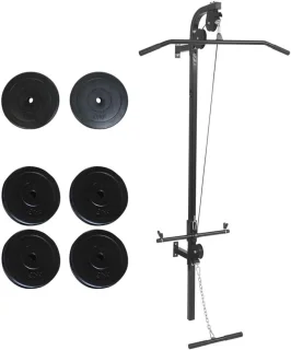 Krachtstation wandmontage - 40 kg gewicht - zwart