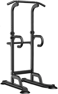 Krachtstations Power Tower Pull Up en Dip Station Zwart