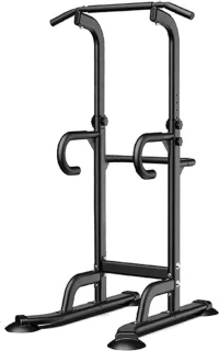Krachtstations Power Tower Pull Up en Dip Station Zwart