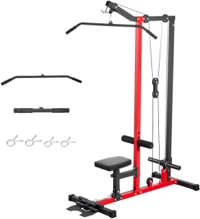 Lat pulldown station 2-in-1 krachtstation, zwart