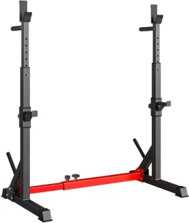 Liferun squat rack halterstandaard - verstelbaar rood